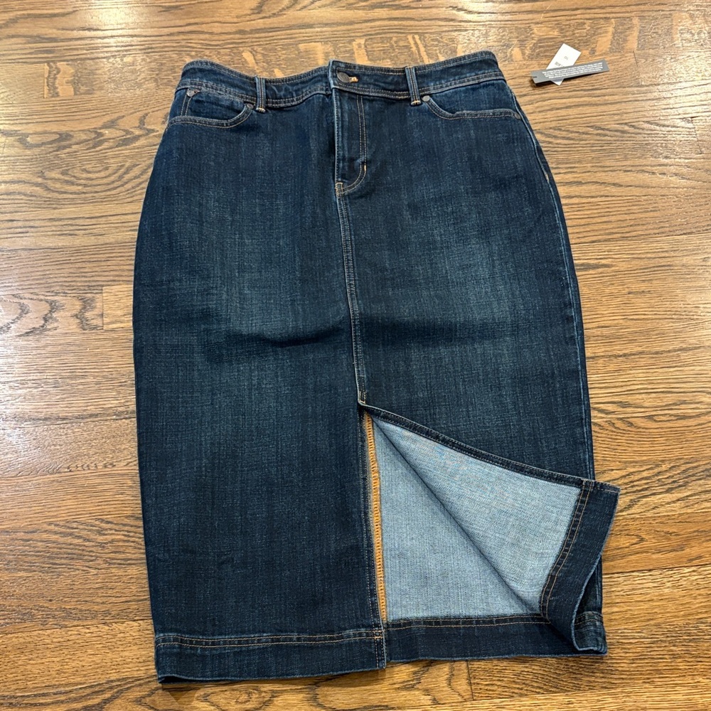 Talbots NWT Classic Dark Wash Denim Pencil Skirt - Women, 10